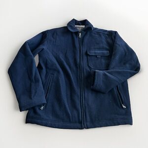 Abercrombie & Fitch Mens Sm Blue Wool Blend Jacket Quilted Lined Full Zip Coat